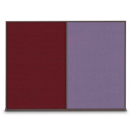 United Visual Products Double Door Radius Corkboard, 60"X36", B UV8004-BRONZE-RUBBER